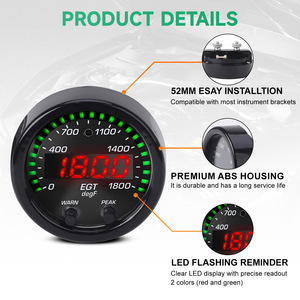 <b>Auto</b> <b>Meter</b> 52mm Exhaust Gas Temperature Gauge 0-1800F with Sensor for Retrofit Upgrade - Product Image 2