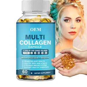 OEM/ODM/OBM natürliche Anti-Schönheits-Aufhellung Haut-Multi-Kollagen-Kapseln mit Vitamin C Hyaluronsäure Biotin