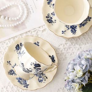 European Style Elegant Luxury Flower Pattern Coffee High <b>Tea</b> <b>Pot</b> Cup Saucer Set - Product Image 2