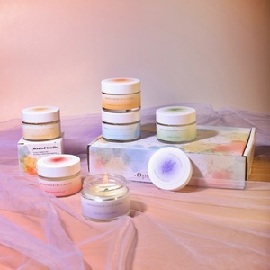 Bougies Pilier en Verre Artisanales Écologiques en Cire de Soja, Sans Fumée, Parfumées, Aromathérapie, Coffret Cadeau de Noël en Gros - Product Image 3