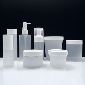 Wholesale <b>Empty</b> Frosted Clear Glass <b>Plastic</b> <b>Bottle</b> Jar With Lotion Spray Pump for Cosmetic Packaging Skincare <b>Empty</b> Cream - Product Image 1