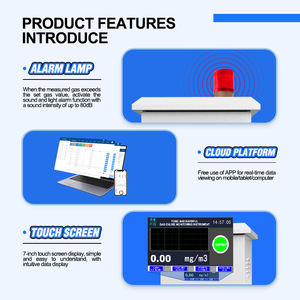 Çevrimiçi Gaz Dedektörü CO CLO2 NH3 H2 PH3 CHO2 F2 Çevrimiçi Zehirli ve Zararlı Gaz Dedektörü 7 inç Ekranlı ve Çoklu Dil Seçenekli - Product Image 4