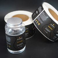 Emballage d'étiquette de bouteille de miel alimentaire étanche personnalisé impression de points autocollant en feuille d'or à effet surélevé uv pour pot