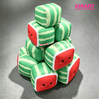 Cube gonflable mignon en forme de pastèque pour la décoration estivale des centres commerciaux, ballon pastèque DIY pour accessoires de scène