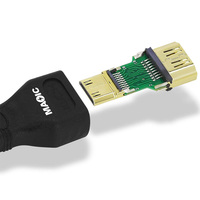 Adaptateur Mini HDMI plaqué or, connecteur mâle vers femelle, convertisseur compatible avec les cartes vidéo, tablettes et PI