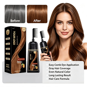 แชมพูย้อมผมถาวร ChuYan Private Label พร้อมหวีสำหรับทา สีผมสมุนไพรธรรมชาติ ปราศจากแอมโมเนีย ขายส่ง - Product Image 1