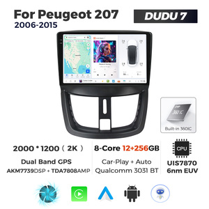 Mekede Dudu7 Android Âm Thanh Xe Hơi Đài Phát Thanh Tự Động Car-Play GPS Navigation 2K Màn Hình Máy Nghe Nhạc Đa Phương Tiện Cho Peugeot <span class=keywords><strong>207</strong></span> 2006-2015 - Product Image 4