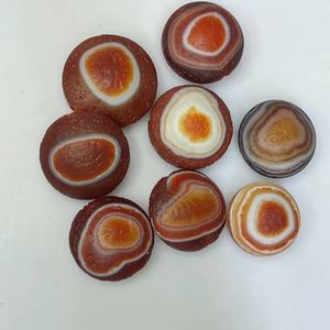 Matte Retro Aged Finish von Raw Stones 25-30mm Augen Augapfel Himmlisches Auge Roter Achat Natürliche Textur Landschaft Achat Verkauf von Stück - Product Image 4