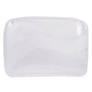 Großhandel benutzer definierte Logo wasserdicht große Größe transparent matt Kunststoff Nähen Reiß verschluss klar PVC kosmetische Reise Make-up-Tasche