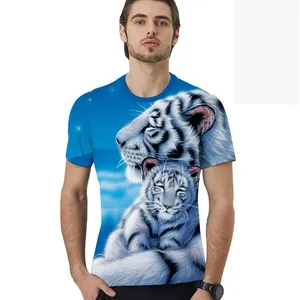 Sommer neue custom sublimation kreative sternen katze tier 3D druck t-shirt männer rundhals t-shirt