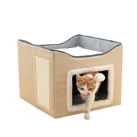 Nid pour animaux de compagnie écologique, pliable, villa pour chat, quatre saisons, universel, double couche, maison pour chat d'intérieur et d'extérieur, chaud