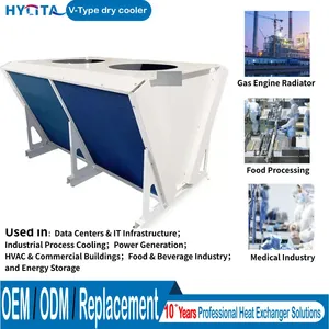 Refroidisseur à sec tout aluminium MCHX à flux parallèle avec refroidissement par immersion biphasé haute efficacité pour stockage d'énergie BESS - Product Image 5
