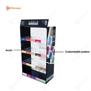 Tùy chỉnh 4 lớp đứng hiển thị thuốc lá gói khói cửa hàng hiển thị trường hợp với khóa - Product Image 4