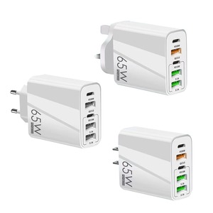 65W PD sạc nhanh EU chúng tôi Anh 2 Type-C 3 cổng USB nhiều đầu ra adapter điện thoại di động Du Lịch Tường sạc cho MacBook - Product Image 1