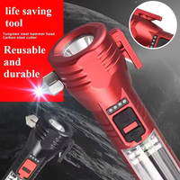 Nouvelle sécurité solaire fenêtre cassée marteau Cob couteau de coupe affichage de l'alimentation Rechargeable Abs Led torches lumières lampes de poche tactiques