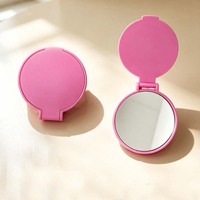 Miroir de maquillage/cosmétique en plastique pas cher, mini miroir de poche de voyage avec logo personnalisé, cadeaux promotionnels, miroir publicitaire