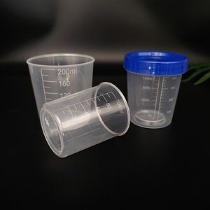 Tasses à mesurer en plastique 10-300 ml à ouverture ronde transparentes graduées pour l'échantillonnage et la distribution en laboratoire - Product Image 1