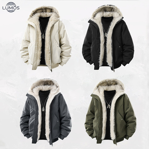 Chaqueta OEM para hombre con forro de piel sintética, para invierno, exterior, gruesa, con cremallera, transpirable, talla grande, forro polar Sherpa - Product Image 1