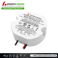 Driver LED Triac Dimmable IP20 Format Slim Forme Ronde 12V 24V 10W Alimentation LED
