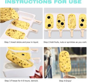 In the Trend 3 Cavities Fruit Shape Ice Cream Maker Silicone <b>Molds</b> Food Grade BPA Free Durable DIY Popsicle Lolly Customizable - Product Image 4