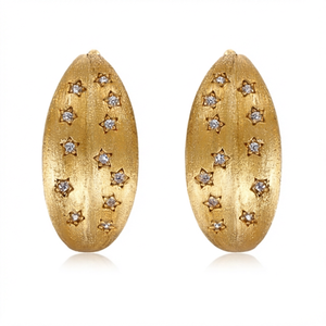 Pendientes Jhumka Hechos a Mano en Plata 925 Chapada en Oro de 18K con Forma de Corazones para Mujer, con Circonita, Certificados por Terceros, para Regalo de Boda o Fiesta - Product Image 1