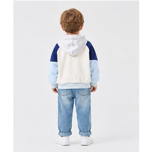 <span class=keywords><strong>Veste</strong></span> de baseball à capuche pour garçons MZJ avec applique ours, style décontracté, color-block, fermeture éclair, pour l'automne et le quotidien - Product Image 6