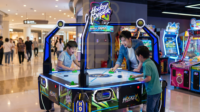 Table de hockey sur air de qualité commerciale, machine de jeu d'arcade, 2 à 4 joueurs, éclairage LED, simulateur de hockey à monnayeur