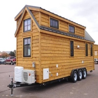 Chalet en Bois Préfabriqué Entièrement Équipé, Micro-Maison Écologique sur Roues, Maisons Conteneurs Mobiles, Cabines Remorques Habitables