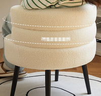 Chaise de canapé paresseux en laine d'agneau européenne Salon Chambre Balcon Canapé Chaise de maquillage Tabouret de commode