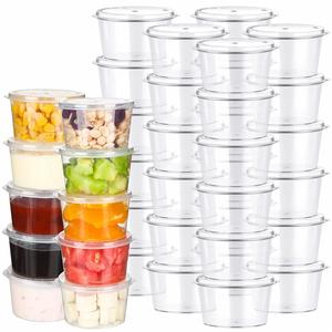 Disposable PP Clear <b>Sauce</b> Cups Hinged Lid Customizable Logo Size Eco-Friendly Food-Grade Carton Packed Plastic Cups - Product Image 1