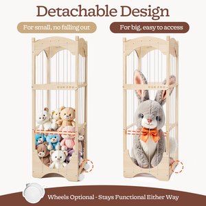 Scaffale ad Arco in Legno per Giocattoli, Organizzatore per Peluche, <span class=keywords><strong>Grande</strong></span> Contenitore per Camerette di Bambini e Neonati - Product Image 1