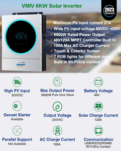 Sunmart VM IV 6K Off lưới năng lượng mặt trời biến tần kép đầu ra lai năng lượng mặt trời biến tần 6KW 48v120a + PV điện áp 60V-500V - Product Image 4