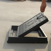 Couvercle de manhole en composite de fibres BMC de grande taille EN124 A15 700x700mm, directement de l'usine, pour le drainage
