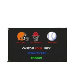 أعلام ترويجية مخصصة بتصميم شعارك الخاص أو كلمات، مقاس 3×5 قدم، أعلام للفرق الرياضية في كرة القدم وكرة السلة والبيسبول - Product Image 1