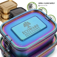Boîte à lunch étanche en acier inoxydable 304, grand récipient bento en métal avec compartiments séparés pour adultes et enfants