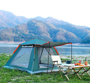 Carpa de Camping para Exteriores, Portátil, Totalmente Automática, de Apertura Rápida, con Toldo, Equipada con Tela Oxford para 4 Personas - Product Image 1