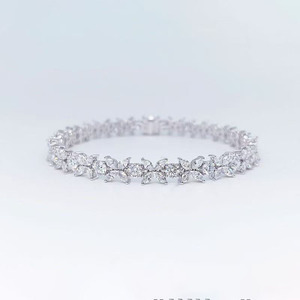 Pulsera de Diamantes Cultivados en Laboratorio de Oro Blanco de 18K con Diseño Irregular y Efecto Iced Out, de Moda, para Mujer, Joyería Fina de Diseñador, Venta al por Mayor - Product Image 1