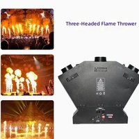 Machine à flamme DMX512 en alliage d'aluminium à 3 têtes en forme de ventilateur avec télécommande sans fil, jet de feu réel pour effets d'ambiance en bar, sur scène et en soirée