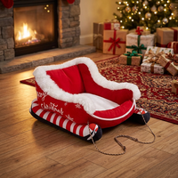 Lit pour animaux de compagnie en peluche de Noël en gros, détachable et lavable, chaud et confortable pour l'hiver, pour chiens et chats, pour l'intérieur, type niche de sommeil, cages et maisons pour animaux