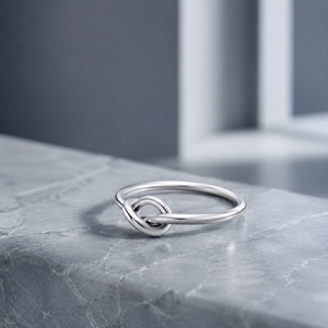 Bulk Order 316L Stainless Steel <b>Thin</b> Band Love Knot <b>Ring</b> 18K Rose Gold Plated Hypoallergenic Smooth Finish Women Anniversary - Product Image 3