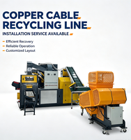 Machine de recyclage automatique de fil de cuivre usagé avec granulateur, taux de séparation de 99,9 %, séparateur magnétique et convoyeur