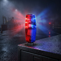 Lampe d'avertissement à LED rechargeable IP65 étanche, réfléchissante, rouge et bleue clignotante, pour gilet de sécurité, à clipser, pour la circulation et la construction