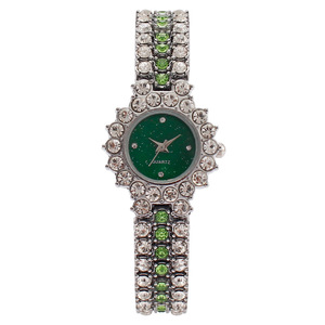 Reloj de Cuarzo Redondo para Mujer, Estilo Hip Hop, con Correa de Aleación Metálica en Oro, Plata y Oro Rosa, con Incrustaciones de Diamantes de Imitación de Colores, Venta Caliente de Fábrica - Product Image 6