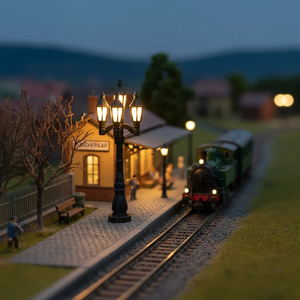 Sáng Tạo Cảnh Trang Trí Giáng Sinh Lightsl 1:12 Búp Bê Nhà Đồ Chơi Mini Đèn Đường Chế Độ Giáng Sinh Đèn Đường - Product Image 3