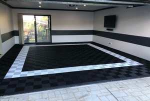 Modular Floor Tiles Anti Slip PP <strong>PVC</strong> Plastic <strong>Flooring</strong> Mats Interlocking Garage Floor Tiles for Car Detailing Shop Workshop 1.8cm - Product Image 3