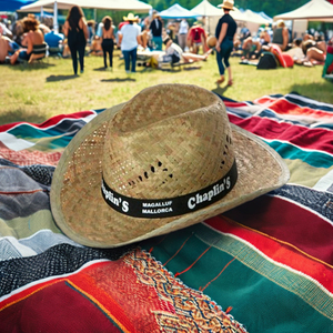 Chapeau de cowboy en paille imprimé avec logo personnalisé en gros chapeau de soleil d'été unisexe avec bande pour hommes décontractés et de voyage - Product Image 4