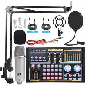 Podcast Live Equipment-Kit de micrófono de placa de sonido de grabación de Canto de juego con soporte, mezclador de tarjeta de sonido de <span class=keywords><strong>audio</strong></span> con efectos - Product Image 3