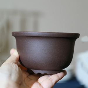 Zisha <b>Flower</b> <b>Pot</b> Short Bell Shape Round Mouth Desktop Bonsai Handmade Miniature <b>Pot</b> - Product Image 2