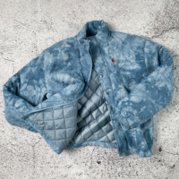 Veste matelassée réversible en velours côtelé épais vintage avec logo brodé personnalisé, col montant zippé, poids lourd, pour l'hiver