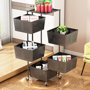 Estante de metal giratorio de 360 grados, organizador de 4 niveles para cocina, soporte para fruta, carrito de almacenamiento, cesta de patatas y cebolla, nuevo - Product Image 3
